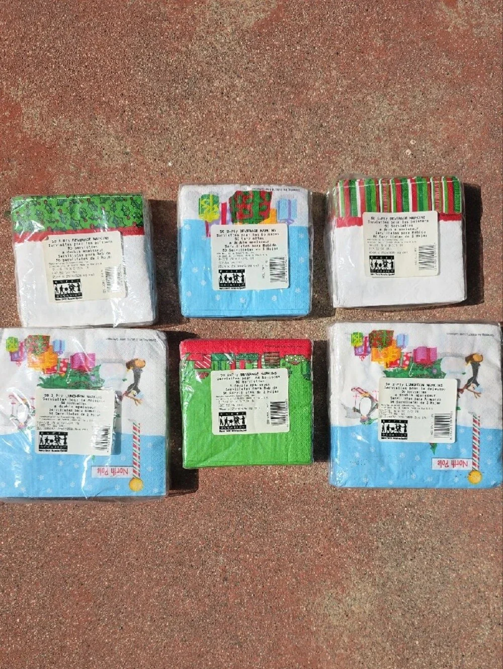 Holiday Party Napkin Pack - Festive Red, Green, Blue Designs